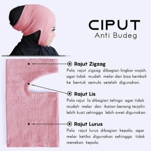 PAKET ISI 3 PCS - INNER BANDANA RAJUT ANBUD CIPUT DALAMAN KERUDUNG HIJAB ANTI BUDEG