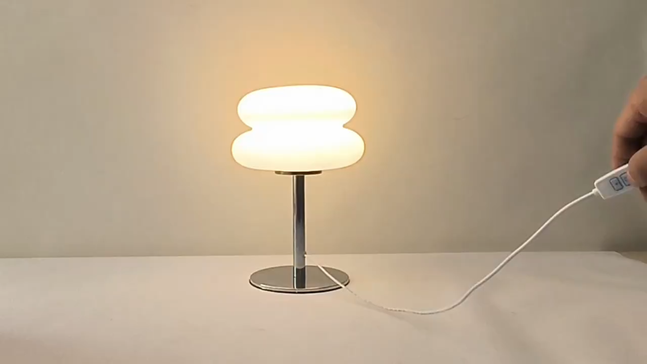 Macaron Glass Table Lamp Trichromatic Dimming Living Room Atmosphere Lamps Eye Protection Night Light Girl Bedroom Bedside Decor