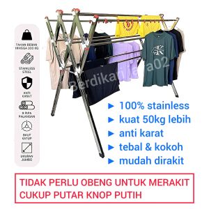 jemuran stainless hercules jumbo 180cm x 150cm