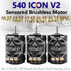 ICON 540 V2 13.5T 17.5T 21.5T 25.5T RC Sensored Brushless Motor SPEC 3.175 Shaft for 1:10 Scale off-road on-road Drift RC Cars