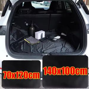 แผ่นกันสิ่งสกปรกผ้ายางปูท้ายรถรถกันน้ำกันฝุ่นเสื่อรองท้ายรถพับเก็บได้กันฝุ่นอุปกรณ์เสริมรถยนต์