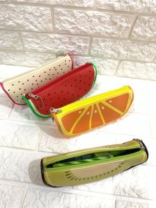 Tempat pensil motif buah unik bahan tebal bagus berkualitas terbaru motif jeruk semangka
