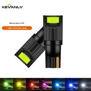 2 Bóng Đèn LED T10 W5W 12/24V Đèn Đọc Sách Nội Thất Ô Tô Đèn Biển Số Trong Suốt 194 168 Lắp Chung Chip 3570