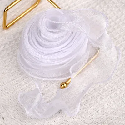 2.2m or 10m/Roll Chiffon Silk Ribbon Organza Satin for DIY Craft Gift Wrapping Decoration Wedding Bouquets Wreath Sewing Supplie