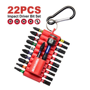 Geinxurn Mixed 1”/2” Magnetic Multi Cross Driver Bits(PhPzTorxHexSL)S2 Steel and Nut Driver Socket with Organizer Sleeve