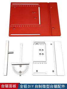 Table Saw Workbench Aluminum Alloy Countertop Miniature Chainsaw Desktop Homemade DIY Table Saw Accessories Mountain Angle Push Ruler