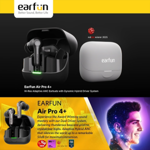 EarFun Air Pro 4+ Hi-Res Adaptive ANC Earbuds with Dynamic Hybrid Driver System