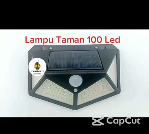Lampu Taman 100 LED Solar Tenaga Surya otomatis Dengan Sensor Gerak outdoor anti air tempel tembok pilar pagar murah