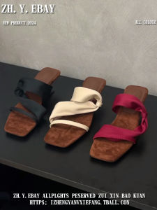 Fashionable Versatile Retro Slope Heel Sandals Open Toe Square Head High Heel Slip-On Shoes Breathable Comfortable Rubber Sole