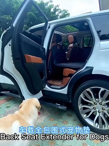 DUDU Pet Black Dog Car Seat Cover Heavy Duty Oxford with Silicone Anti-slip Bottom & Support Board Waterproof Rear Seat Protector Dog Car Mat