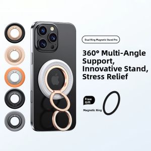 Dual-Sided 360-Degree Rotating Magnetic Phone Stand for iPhone 17 Pro Max and Huawei