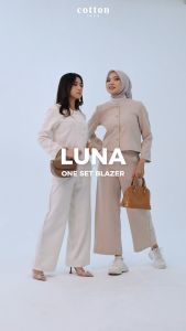 Cotton Inch - Luna One Set Blazer Wanita Celana Kulot Semi Wool Wanita
