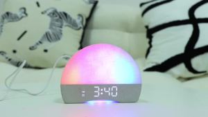 Wake Up Light Sunrise Alarm Clock White Noise Bluetooth Speaker with30 Soothing Sounds 16 Color Dimmable Night Light for Bedroom