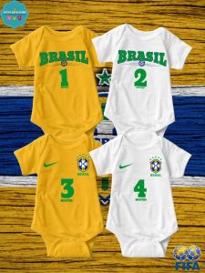Baby FIFA Soccer Football Jersey Onesies - Brazil