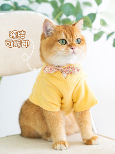 Cute Cat Clothes Summer Plush Blue Cat Puppy Cat British Short Hair Anti Shedding Pet Special Clothing Casual Style Normal Size