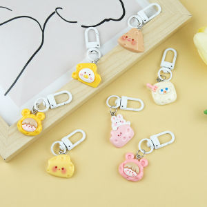🔥Tamia👍Rabbit Cheese Biscuit Pendant Girl Heart Little Yellow Duck Key Chain Student Bag Accessory