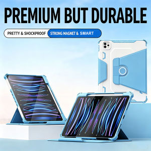 360 Rotate Stand Flip Leather Case Built-in with Pencil Holder Hybrid Har PC Shockproof Case Auto Wake Sleep Smart Cover for iPad 11th Gen 10th 9th 8th 7th 6th 5th GeniPad Air 11 13 inchPro 11 13 inchAir 54Mini 76