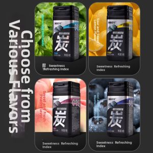 RULAIRUTIAN | Coconut Charcoal Xylitol Sugar-Free Mint Flavor Vitamin C Fresh Breath Candy