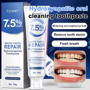 7.5% Nano Hydroxyapatite Toothpaste Removes Stains Freshens Breath Enamel Repair Whitening Strengthens Teeth & Gums 120g