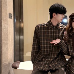 XILANDUO | Couple Match Outfit Retro Plaid Skirt and Blouse Set