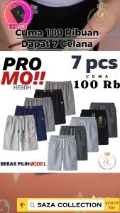 (SAZA) PROMO HEBOH 100 RIBU DAPAT 7 PCS CELANA PREMIUM BABYTERRY PRIA WANITA RESLETING TEBAL