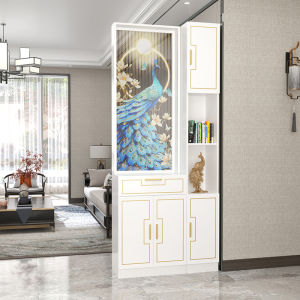 Knock on the Point! Real Beautiful Screen Facing Door Partition Modern Minimalist Doorway Living Room Solid Wood Entrance Cabinet