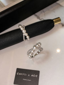 CAFFTI | Zircon and Pearl Designer Delicate Ring