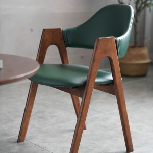 Nordic Real Wood Dining Chair Leisure Backrest Coffee Shop Restaurant Home Use with Armrests And Back Support Movable