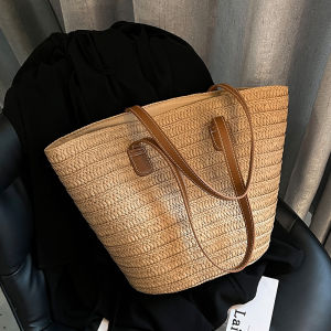 High-capacity Woven Straw Tote Bag