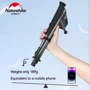 Naturehike 5-Section Trekking Pole Teleskopic Ultralight Walking Stick Hiking Climbing Stick Carbon Fiber Aluminum Alloy Folding