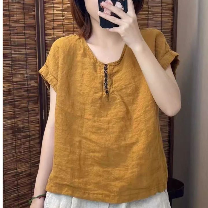 Retro Artistic Slimming Shirt main image 1