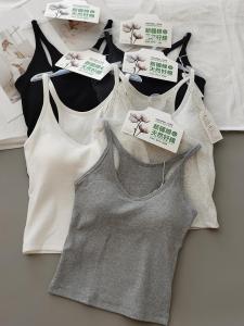 Áo Ba Lỗ Cotton Thun Thun Mùa Xuân Hè Mới Dành Cho Nữ Có Đệm Ngực Quần Áo Công Sở Mặc Ngoài Trời Áo Ba Lỗ Quần Áo Thường Ngày