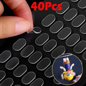 B0868 40Pcs/set Trong suốt Keo dán popmart Dot Mạnh mẽ Không dấu vết Miếng dán chân hộp mù Hộp đựng Băng dính Acrylic hai trong suốt
