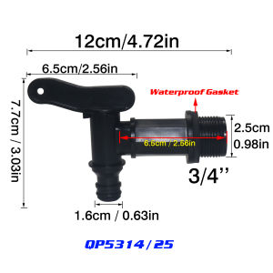 5Pcs 3/4‘’ IBC Barrels Water Butt Tap Self Made Plastic Faucet For Beer Rain Brew Water Tank Faucet Water Garden Hose Connecti