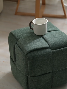 Versatile square fabric low stool easily matching various home decoration styles