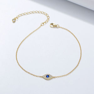 Dainty Evil Eyes anklet Adjustable Chain Jewelry wholesale Women beach jewelry 14K Gold Plated anklet