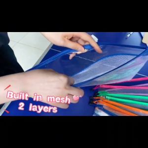 Long Size Transparent File Bag 2 Layers Document Storage Waterproof PVC School Office Supplies
