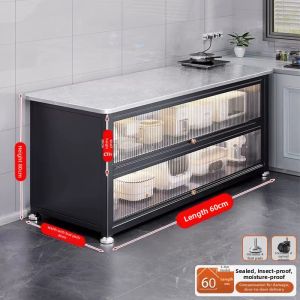 youqin | Kitchen Stone Shelf Multipurpose Microwave Storage Cabinet