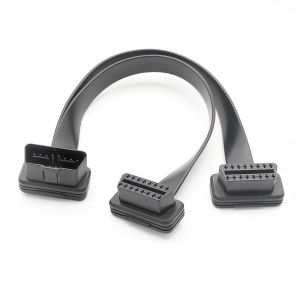 Cáp Chia Y OBD2 16PIN 30CM 1 Đầu Đực Sang 2 Đầu Cái Mỏng Dẹt Bộ Chuyển Đổi Mở Rộng OBDII Cho Dụng Cụ Chẩn Đoán Ô Tô