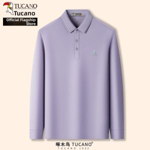 TUCANO | Wool Silk Mens Polo Shirt Long Sleeve