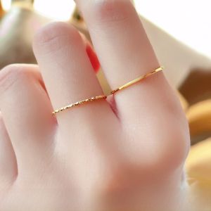 Trendy Minimalist Fine Ring for Women Titanium Steel Non-Fading Index Finger Tail Ring Simple Fashionable Stackable Wedding Band