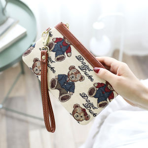 Túi Xách Nữ Hình Gấu Túi Đựng Tiền Xu Túi Xách Cầm Tay Túi Điện Thoại Di Động Túi Nhỏ Túi Xách Dài Thời Trang Mới 2025