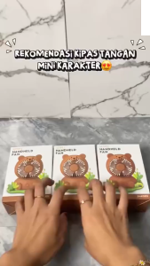 MGHL0781 Kipas Angin Genggam Karakter Beruang Kipas Anak Portable USB Tahan Lama Dan Bisa Di Cas