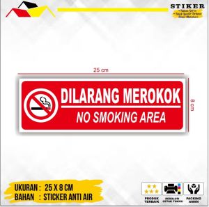 Cetak STIKER tulisan AREA DILARANG MEROKOK DAN VAPE