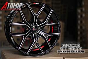 (4วง) ล้อแม็กขอบ 18 ตรงรุ่น นาวาร่า navara  สี แดง ดำ ราคารวมส่งฟรี