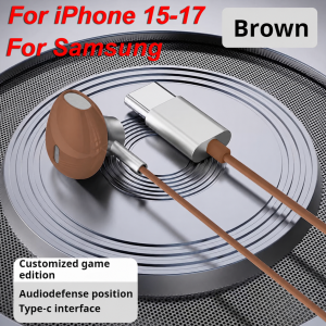 Newmsnr | Metal Design 9D Surround Sound Wired Earphones Type-C&3.5mm Headphones With Mic In-Ear Sports Gaming Headsets For Iphone/Samsung