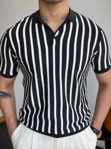 Áo Thun Nam Cổ Polo Sọc Tay Ngắn Mùa Hè 2023 Áo Thun Nam Phong Cách Công Sở Thường Ngày Thời Trang Trẻ Trung Chất Lượng Cao Cấp