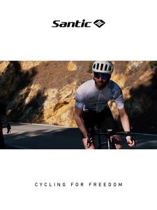 Santic ผู้ชายชุดเสื้อปั่นจักรยานกันกระแทก 4D เบาะระบายอากาศจักรยานเสือหมอบ MTB ชุดเอี๊ยมจักรยาน