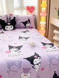 4-IN-1 Sanrio Series PREMIUM King/Queen Size Fitted Bedsheet Rubber around | Aloe Cotton 1200TC Cartoon SET CADAR- RABEDHEET