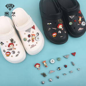 18Pcs/Set Cartoon Woody Crocs Charms DIY Shoes Flower 3D Removable Western Denim Clogs Decoration for Crocs